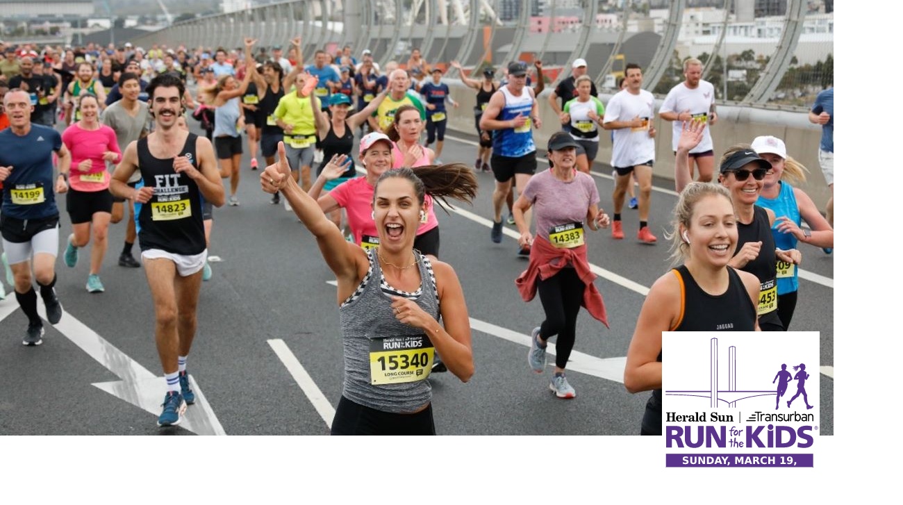 Participants of the Run For Kids running over the Bolte Bridge