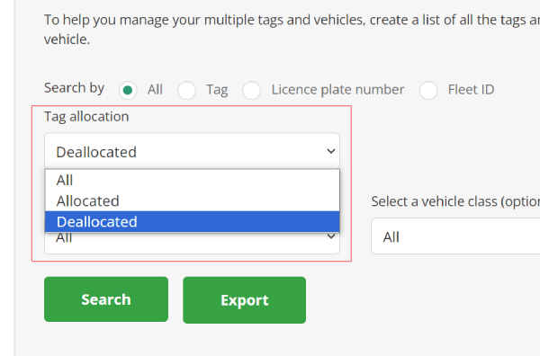 Screenshot of My Login page with Tags and holders highlighted