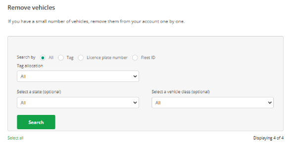 Search for remove vehicles