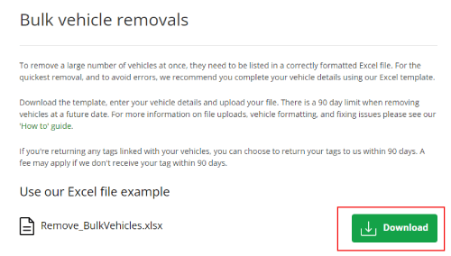 Bulk removal download file