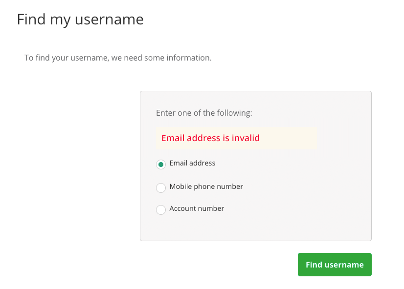 Error message