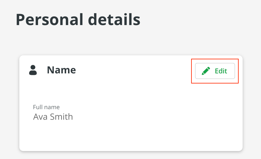 My Account transfer account edit button