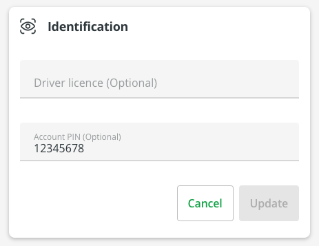 Your account PIN