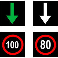 Lane use sign examples