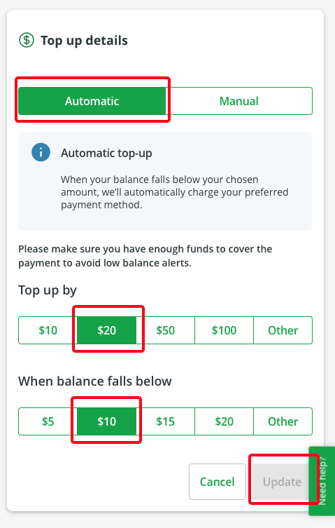 edit payment details