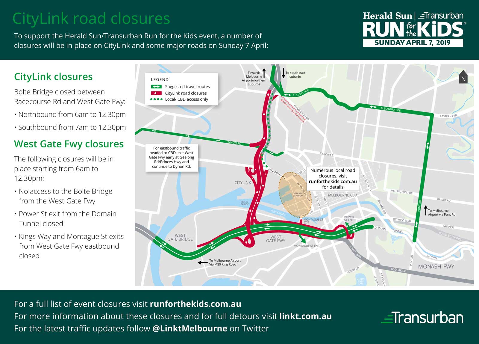 Major road closures this Sunday for Run for the Kids Linkt